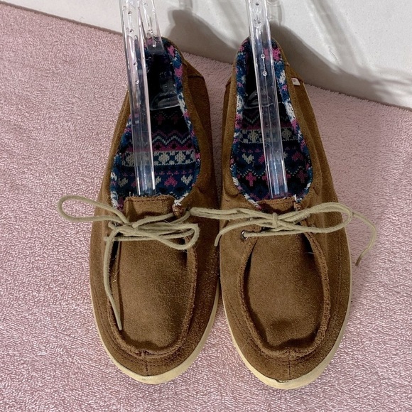 Vans Brown Suede Lace Up Loafers 9.5 - Picture 2 of 13